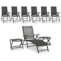 Outdoor Furniture Set 9 Piece Garden Lounge Black Patio Rattan Effect Silver 178