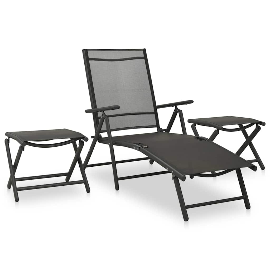 Outdoor Furniture Set 9 Piece Garden Lounge Black Patio Rattan Effect Silver 178