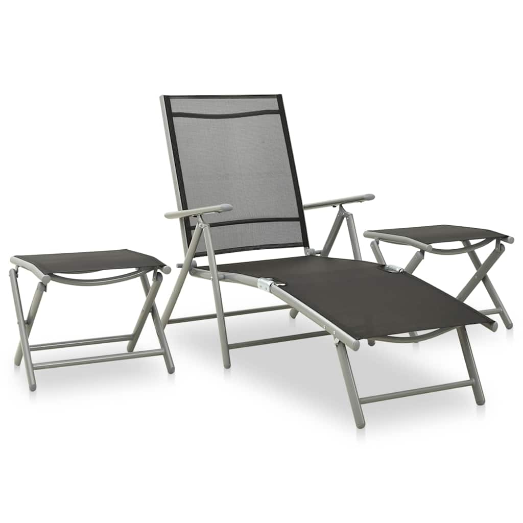 Outdoor Furniture Set 9 Piece Garden Lounge Black Patio Rattan Effect Silver 178