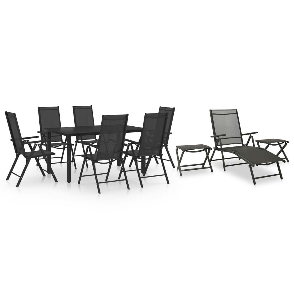 Dining Set | | Aluminium | 10 Piece Set | Adjustable Footrests