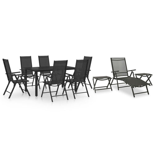 Dining Set | | Aluminium | 10 Piece Set | Adjustable Footrests