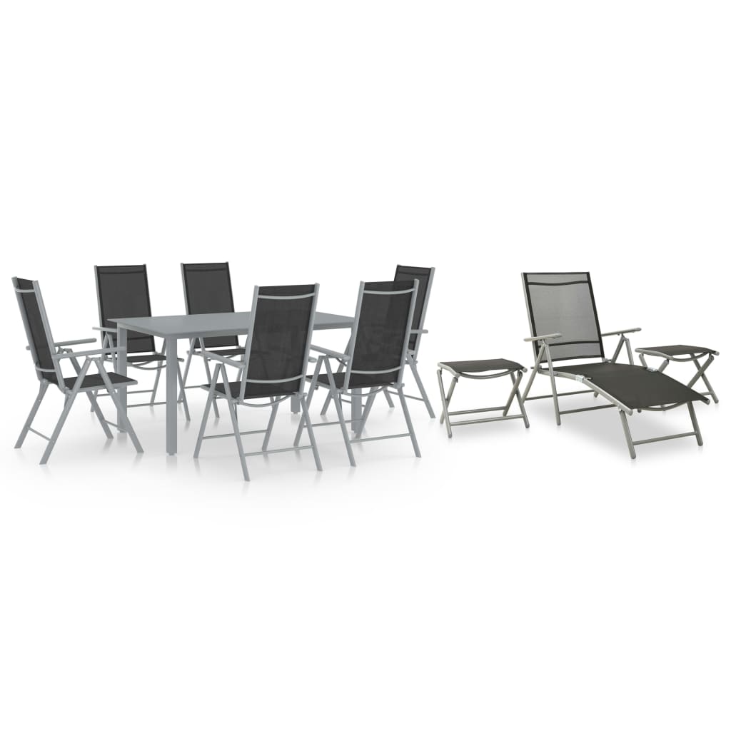 Dining Set | | Aluminium | 10 Piece Set | Adjustable Footrests