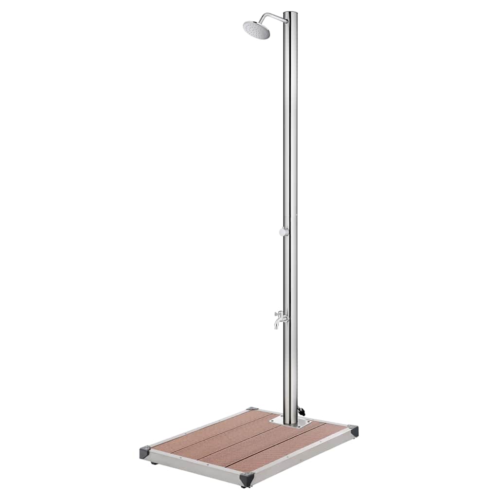 Pool & Spa Accessories Garden Shower Base 220 Cm Stainless Steel brown grey WPC