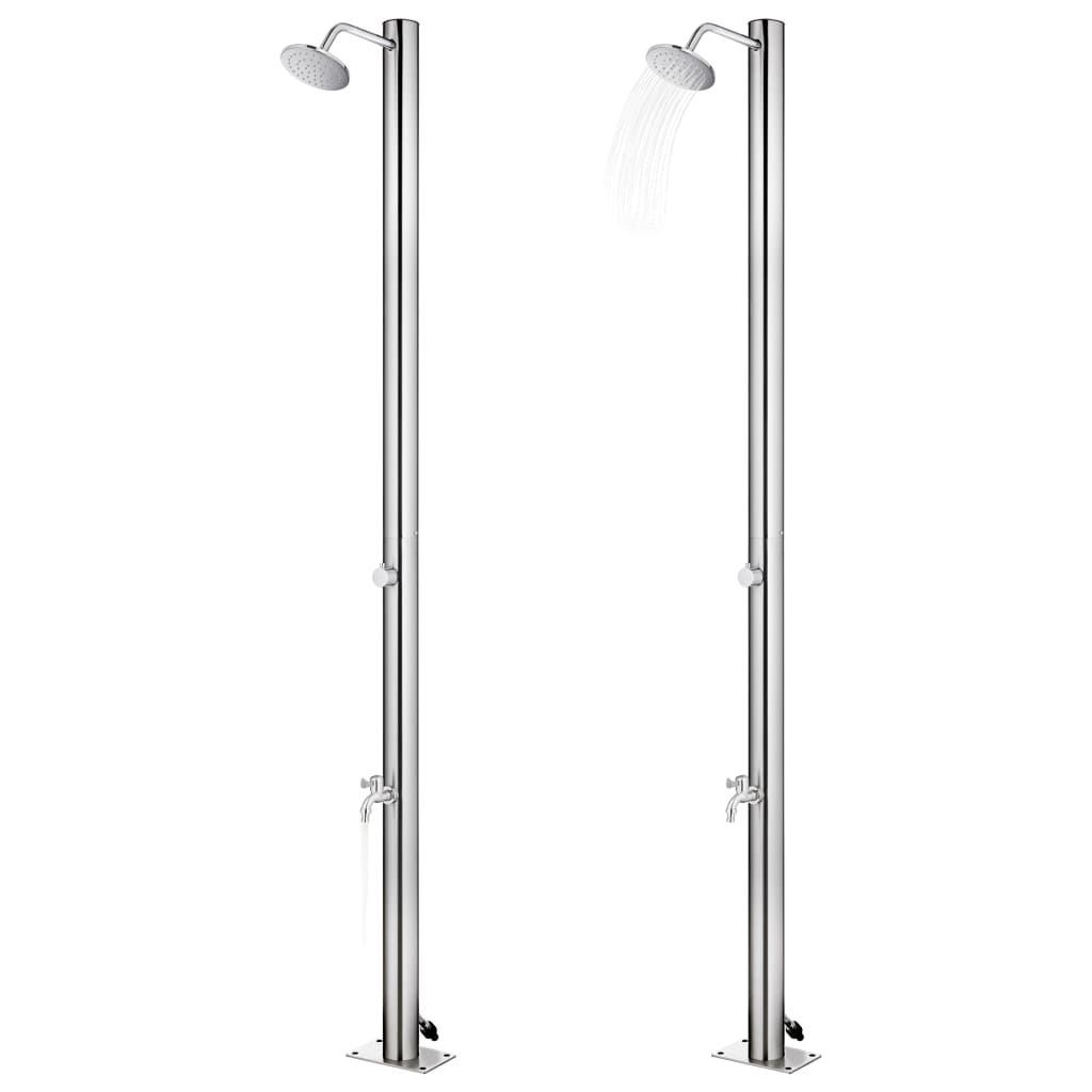 Garden Shower With Base 220 Cm Stainless Steel