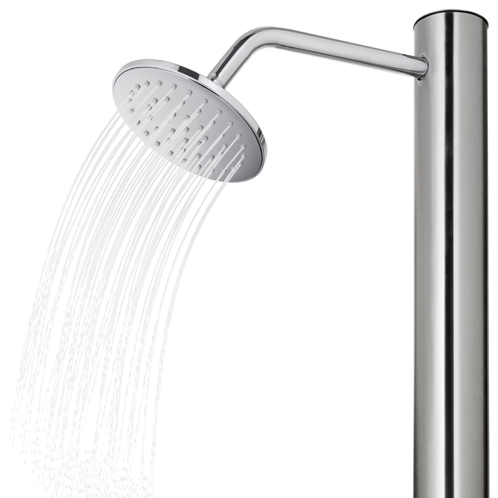 Garden Shower With Base 220 Cm Stainless Steel