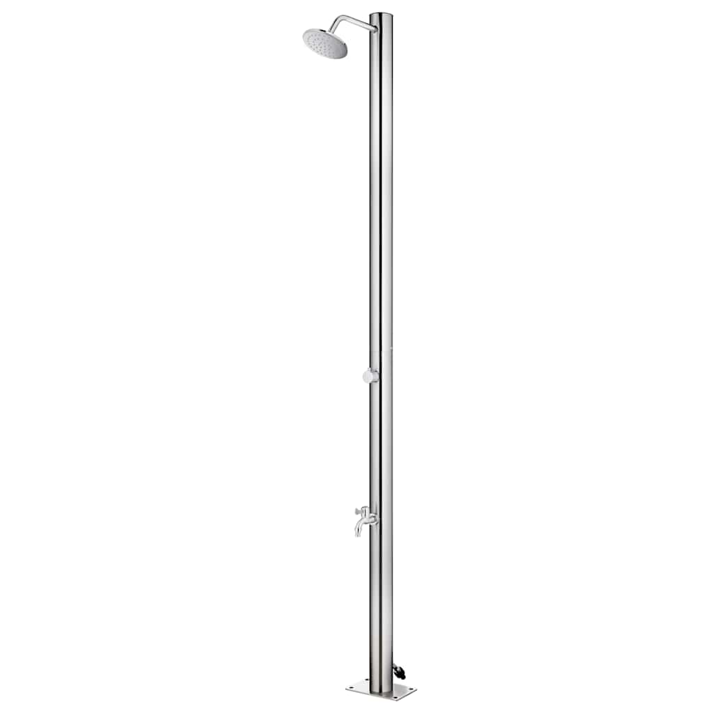 Garden Shower With Base 220 Cm Stainless Steel