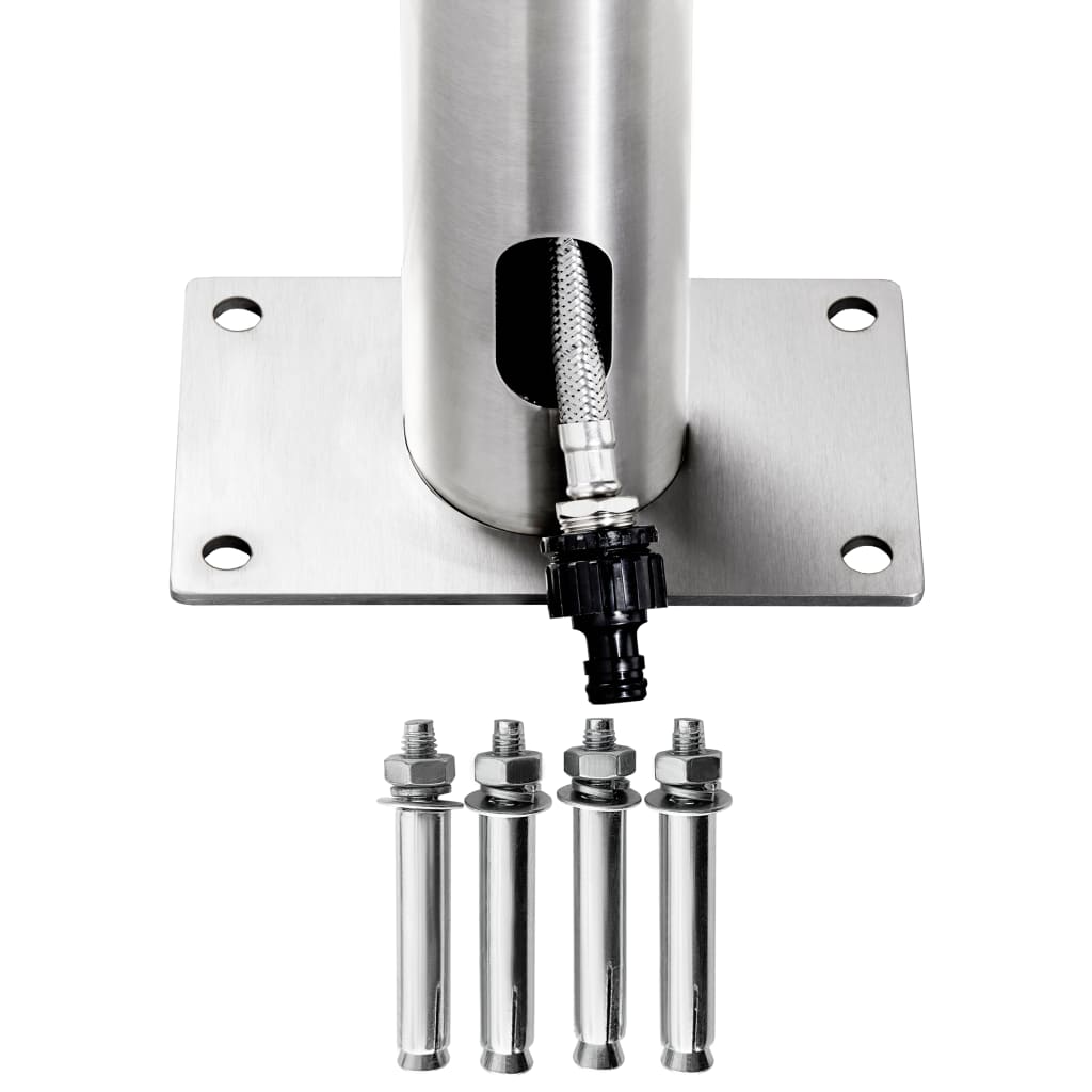 Garden Shower With Base 220 Cm Stainless Steel