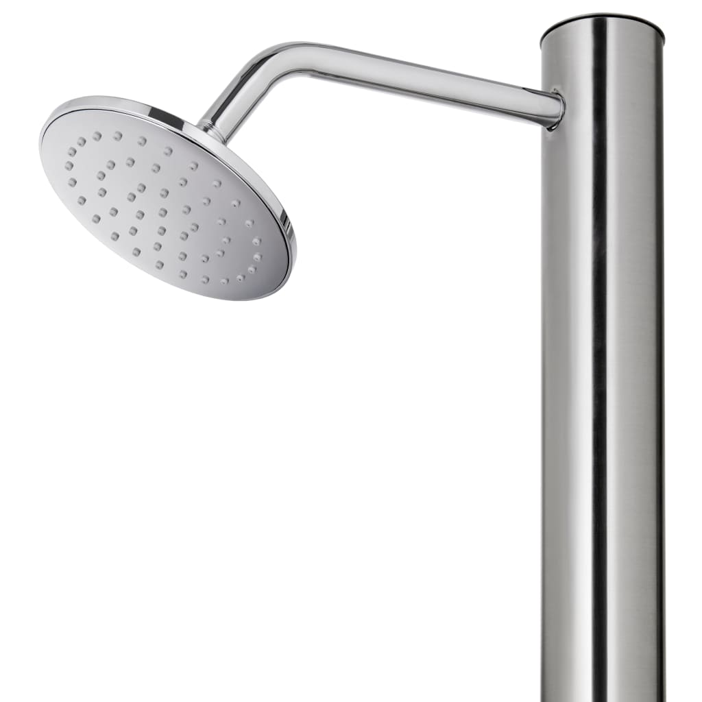 Garden Shower With Base 220 Cm Stainless Steel