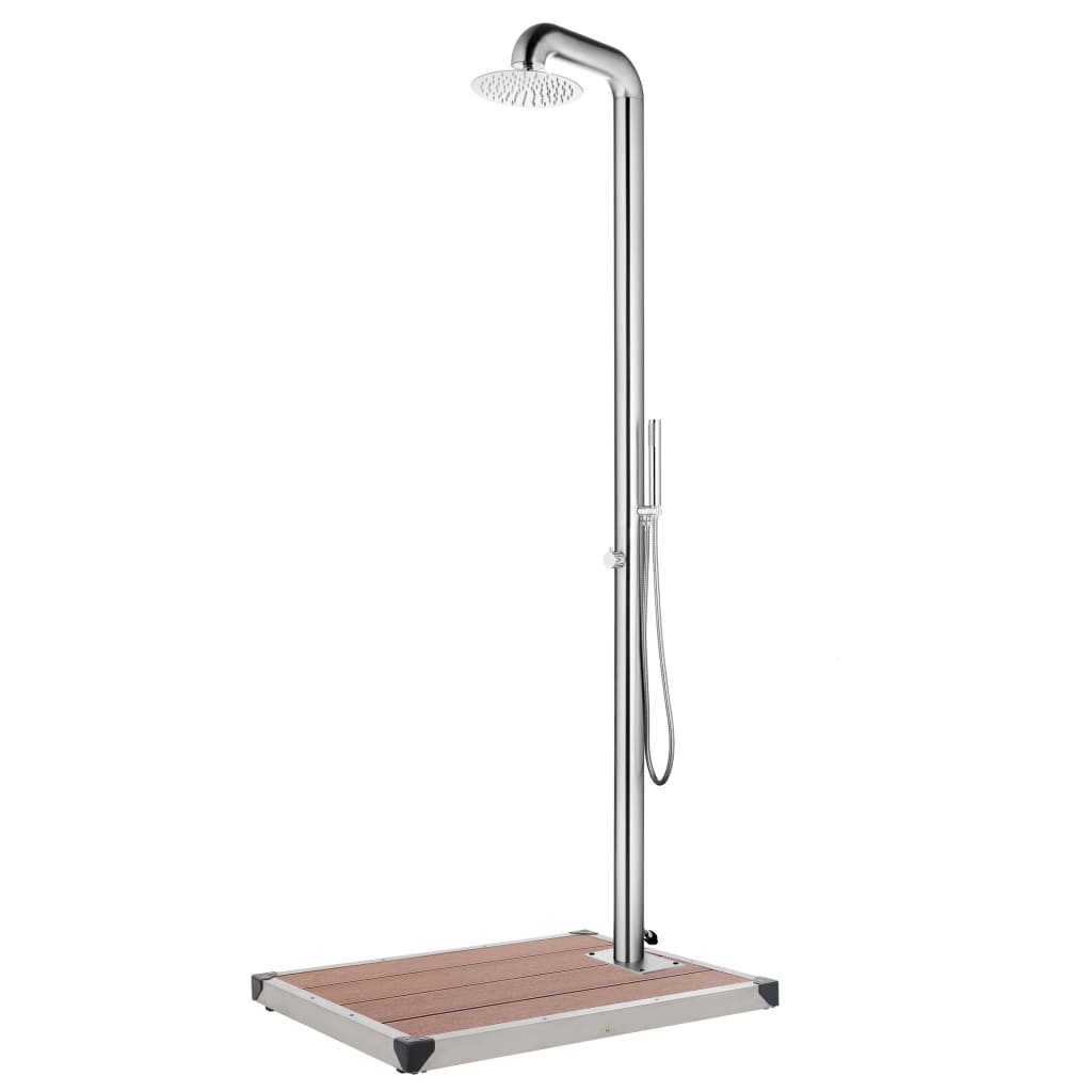 Garden Shower With Base 230 Cm Stainless Steel
