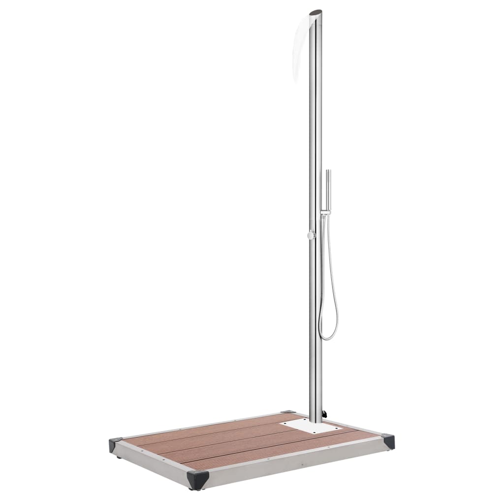 Garden Shower With Base 225 Cm Stainless Steel