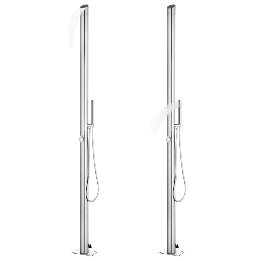 Garden Shower With Base 225 Cm Stainless Steel