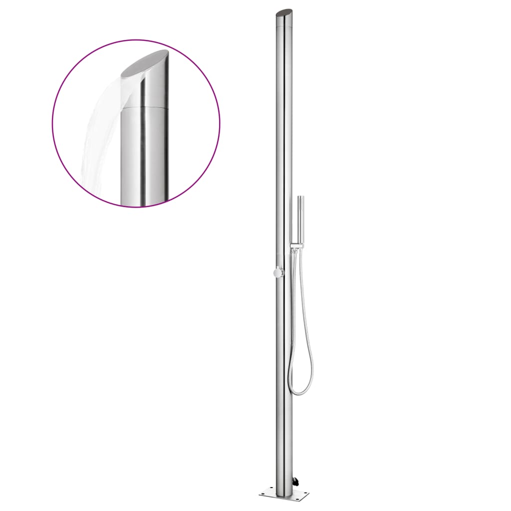 Garden Shower With Base 225 Cm Stainless Steel