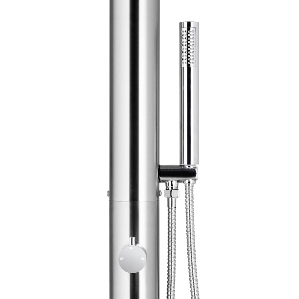 Garden Shower With Base 225 Cm Stainless Steel