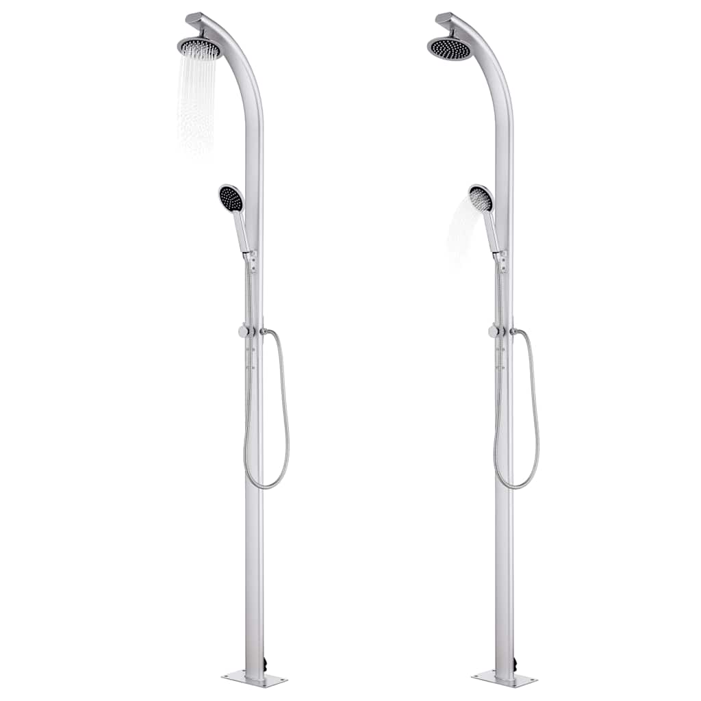 Pool & Spa Accessories Garden Shower Base 220 Cm Aluminium Grey Brown Wpc Brown