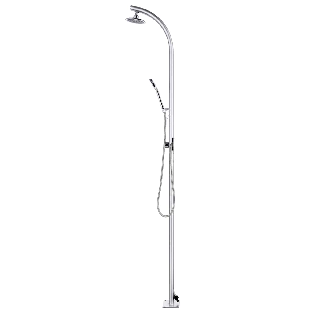 Pool & Spa Accessories Garden Shower Base 220 Cm Aluminium Grey Brown Wpc Brown