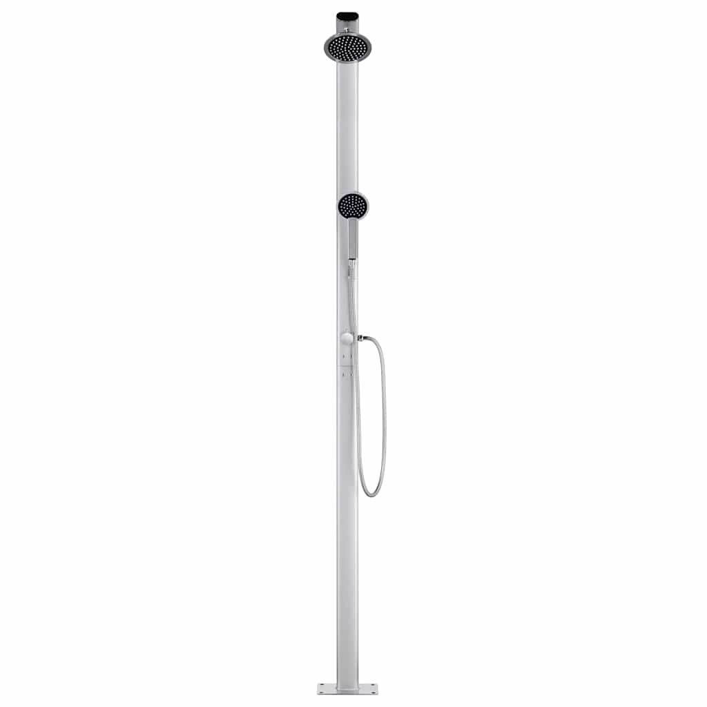 Pool & Spa Accessories Garden Shower Base 220 Cm Aluminium Grey Brown Wpc Brown