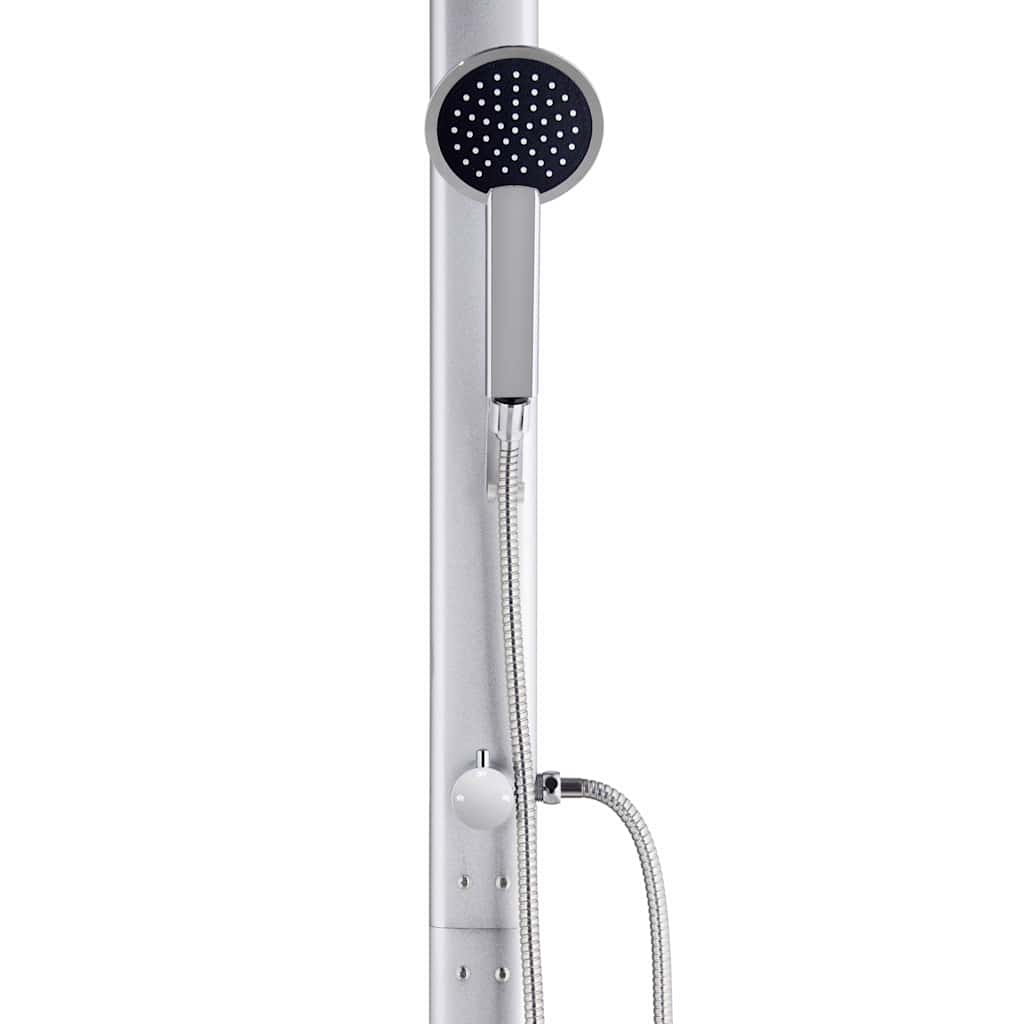 Pool & Spa Accessories Garden Shower Base 220 Cm Aluminium Grey Brown Wpc Brown