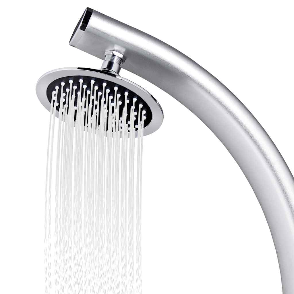 Pool & Spa Accessories Garden Shower Base 220 Cm Aluminium Grey Brown Wpc Brown