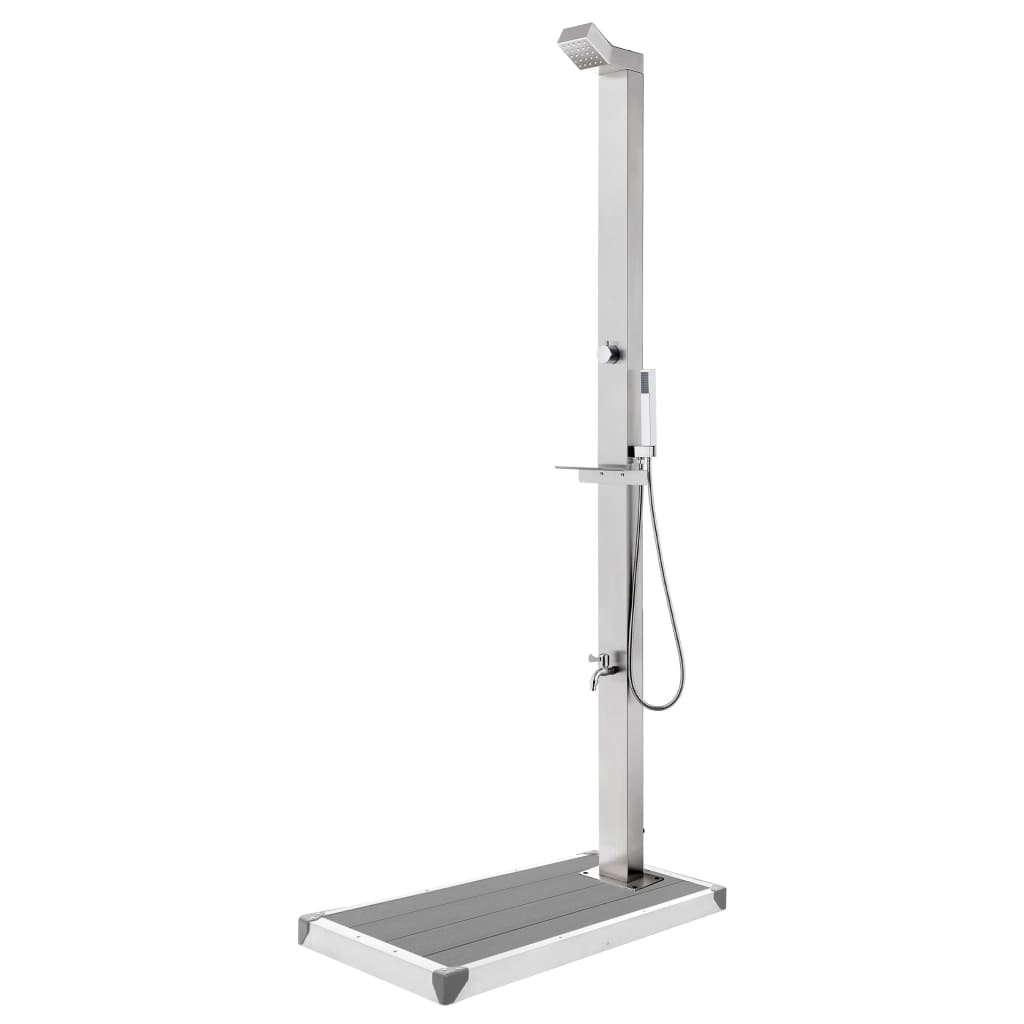 Garden Shower With Base 225 Cm Stainless Steel