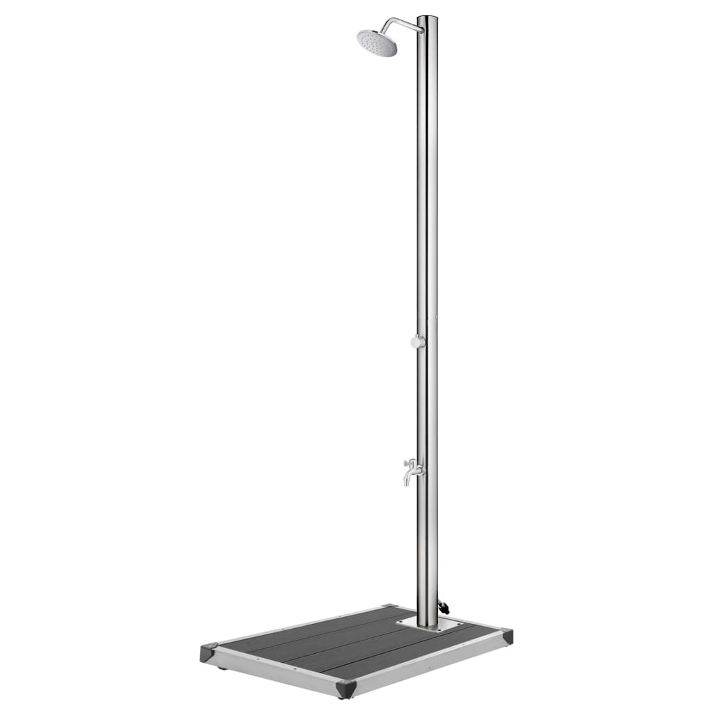 Garden Shower With Base 220 Cm Stainless Steel