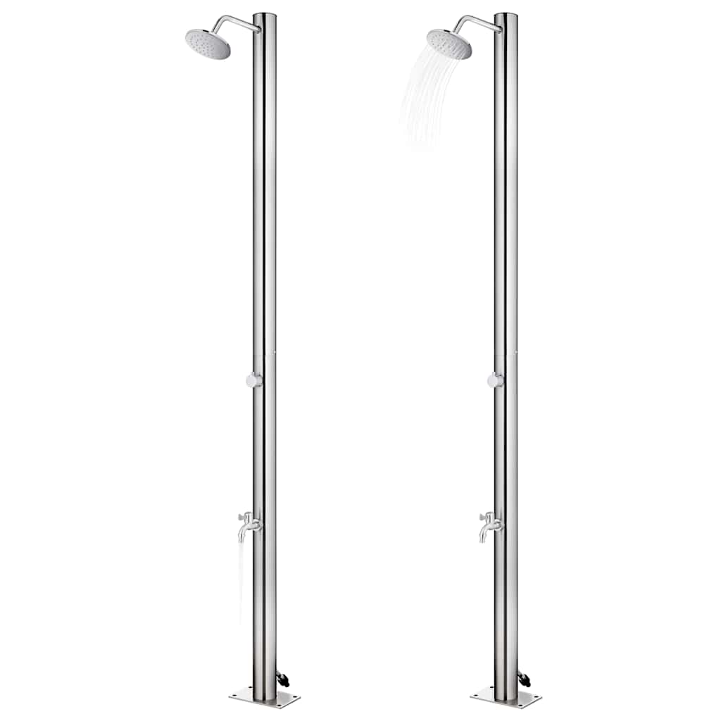Pool & Spa Accessories Garden Shower Base 220 Cm Stainless Steel brown grey WPC