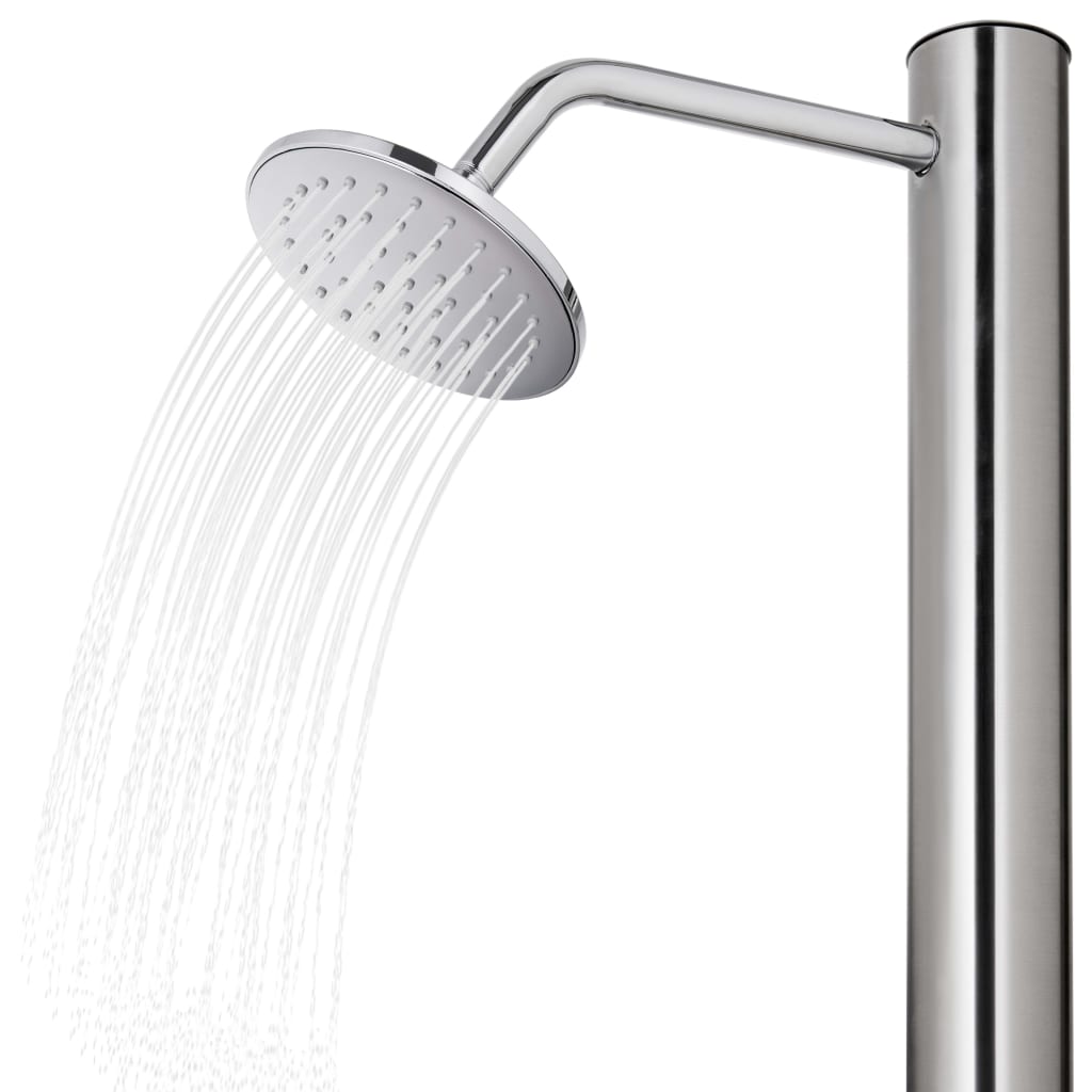 Garden Shower With Base 220 Cm Stainless Steel