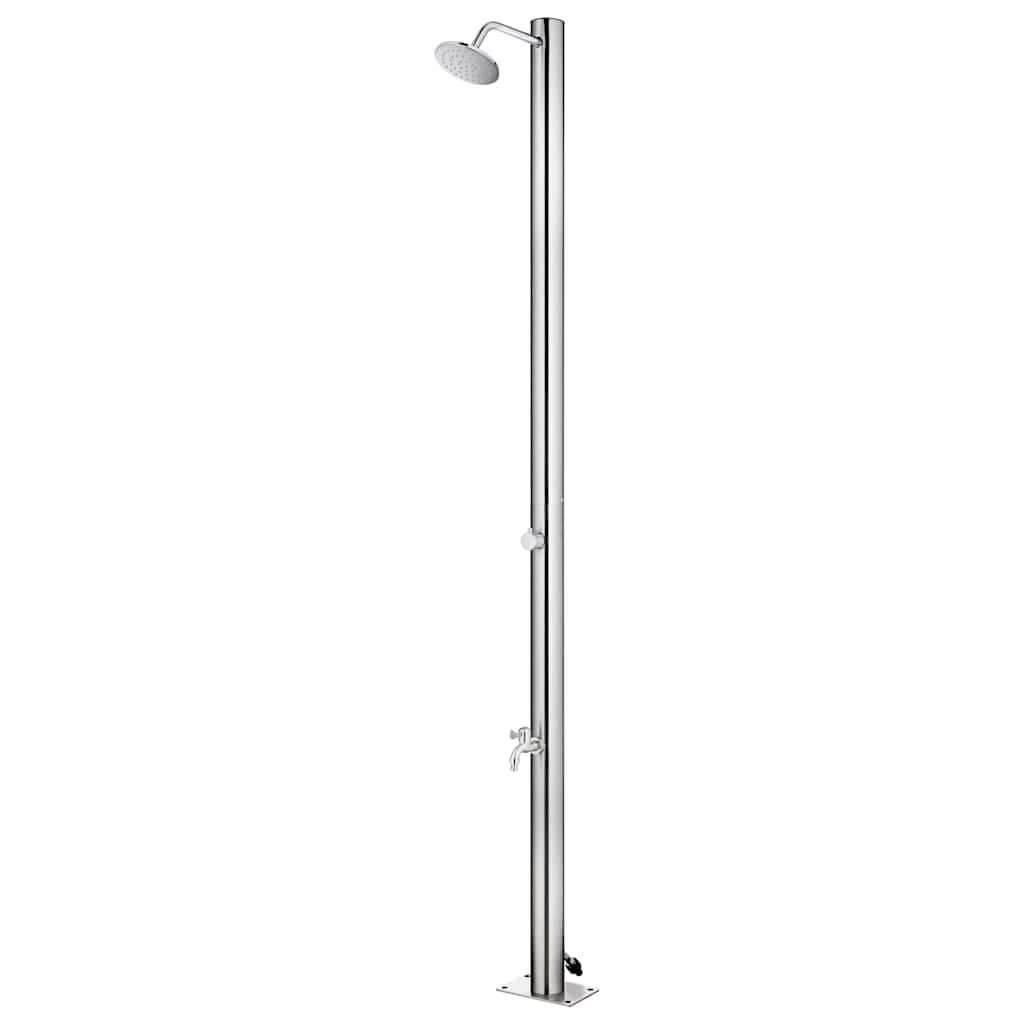 Pool & Spa Accessories Garden Shower Base 220 Cm Stainless Steel brown grey WPC
