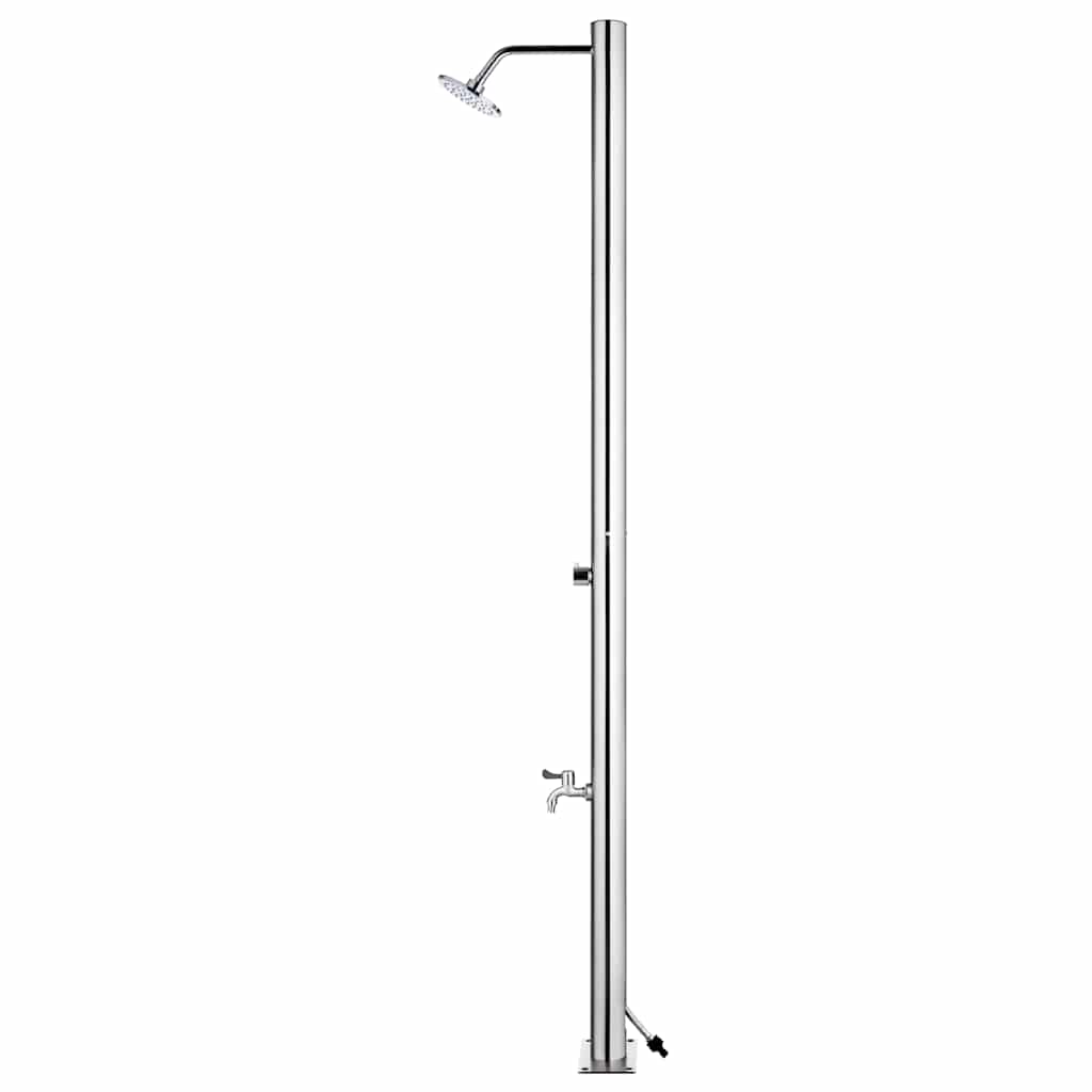 Pool & Spa Accessories Garden Shower Base 220 Cm Stainless Steel brown grey WPC