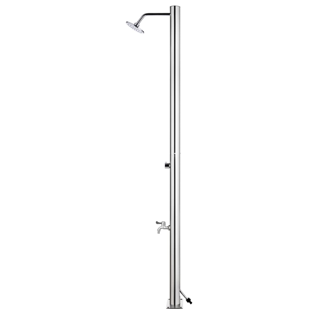 Garden Shower With Base 220 Cm Stainless Steel