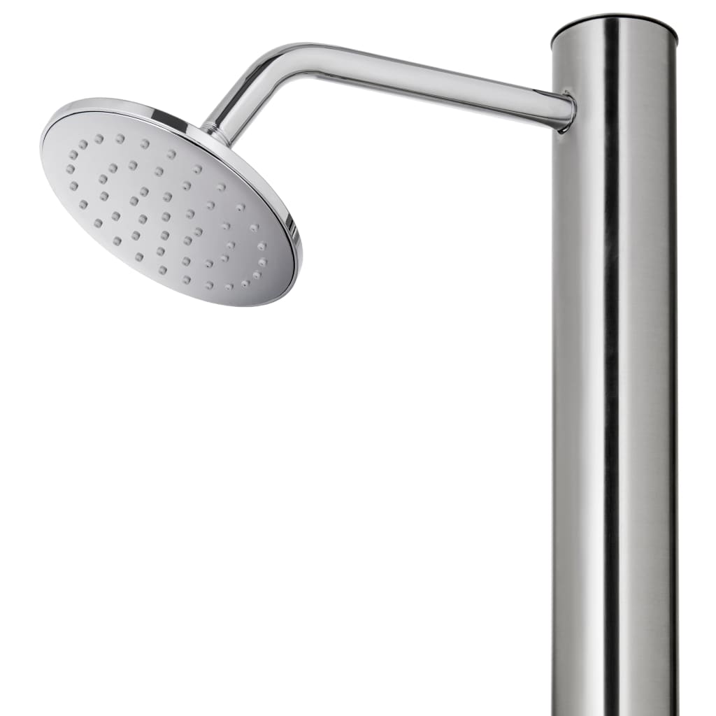 Garden Shower With Base 220 Cm Stainless Steel