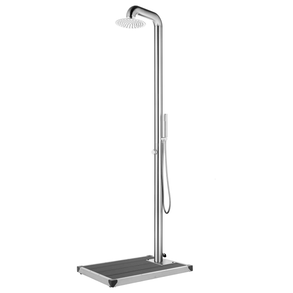 Garden Shower With Base 230 Cm Stainless Steel