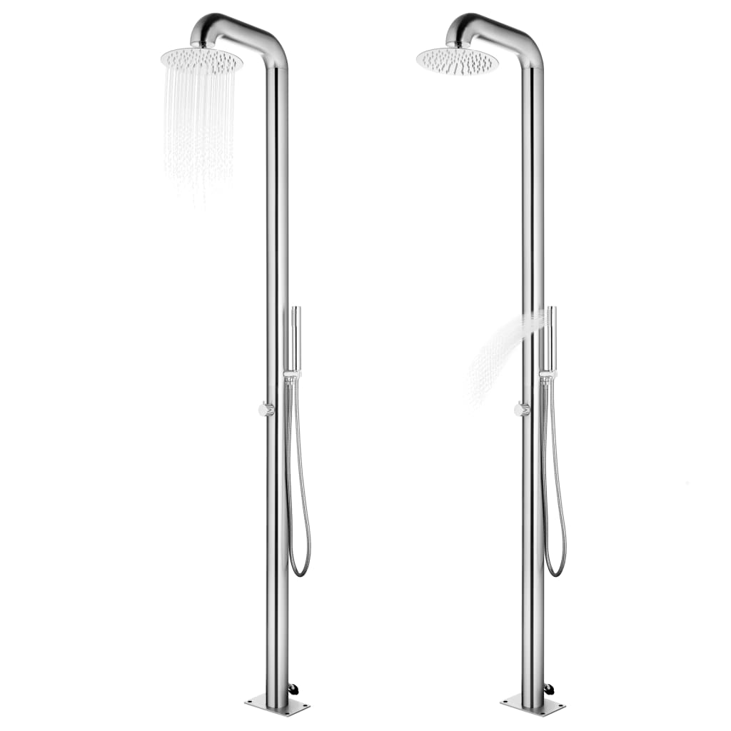 Garden Shower With Base 230 Cm Stainless Steel