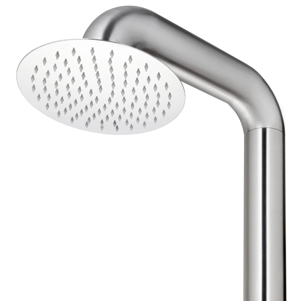 Garden Shower With Base 230 Cm Stainless Steel
