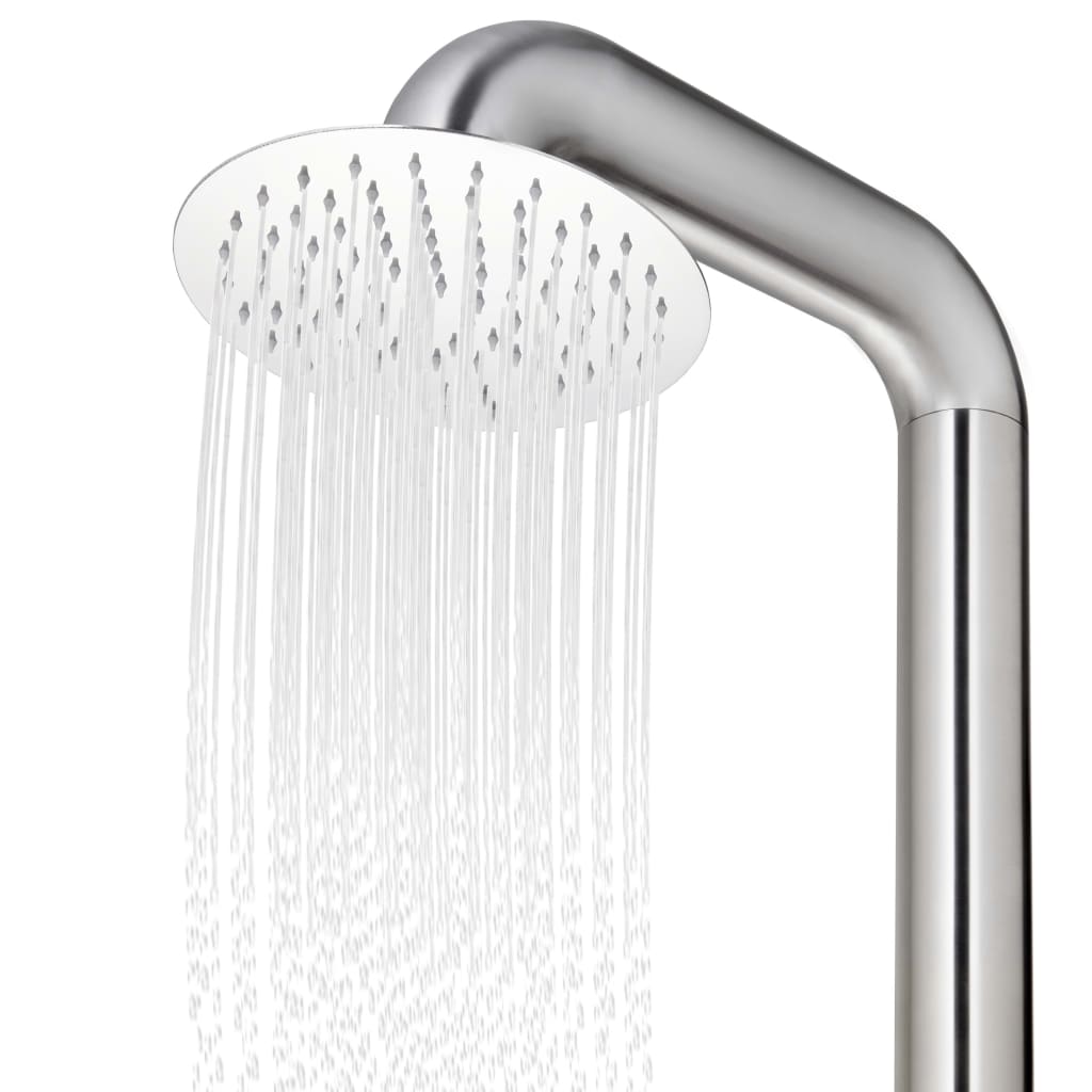 Garden Shower With Base 230 Cm Stainless Steel