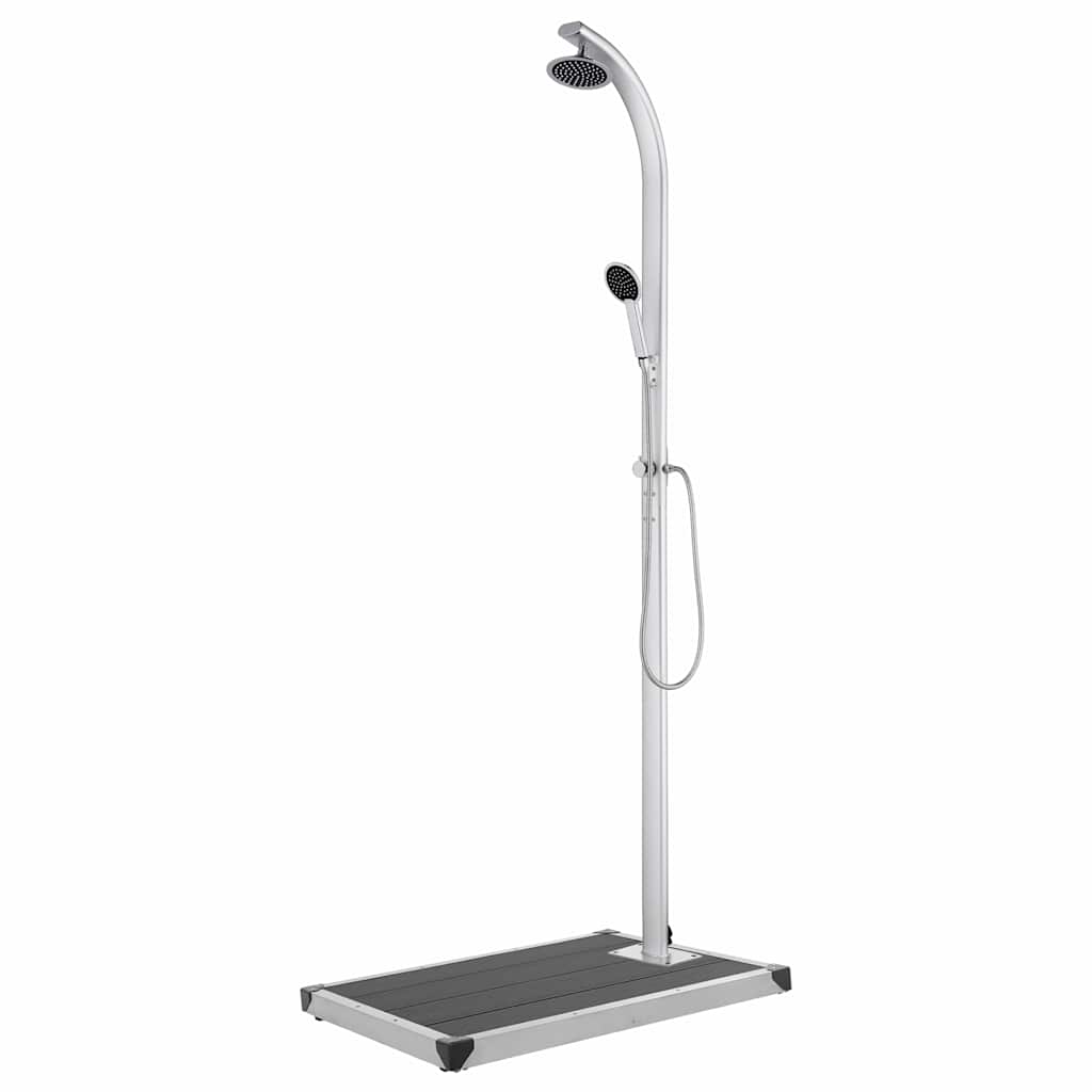 Pool & Spa Accessories Garden Shower Base 220 Cm Aluminium Grey Brown Wpc Brown