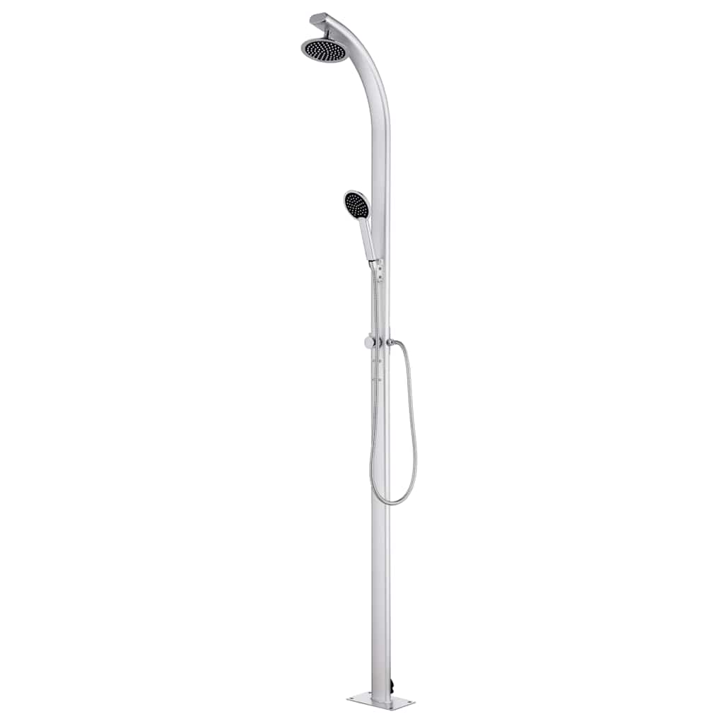 Pool & Spa Accessories Garden Shower Base 220 Cm Aluminium Grey Brown Wpc Brown