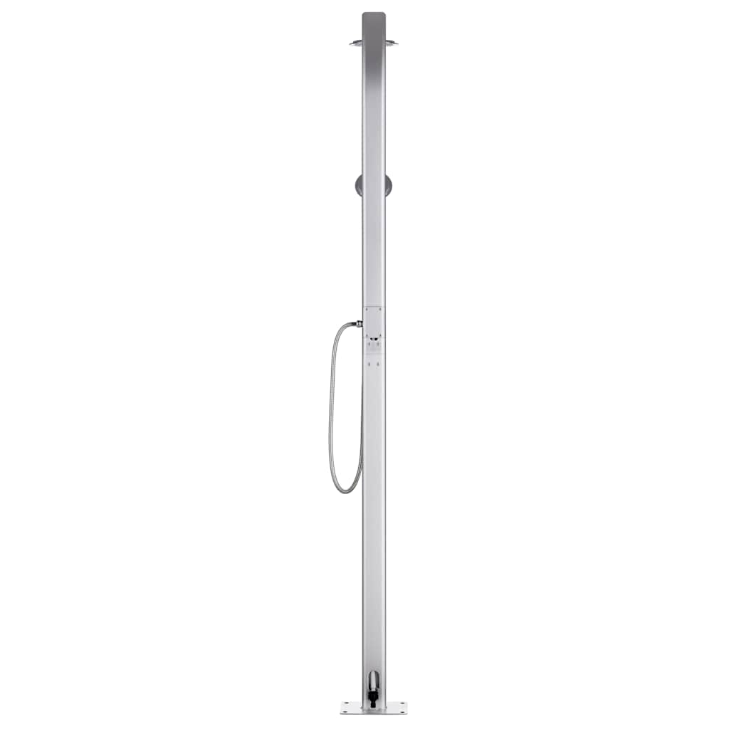 Pool & Spa Accessories Garden Shower Base 220 Cm Aluminium Grey Brown Wpc Brown