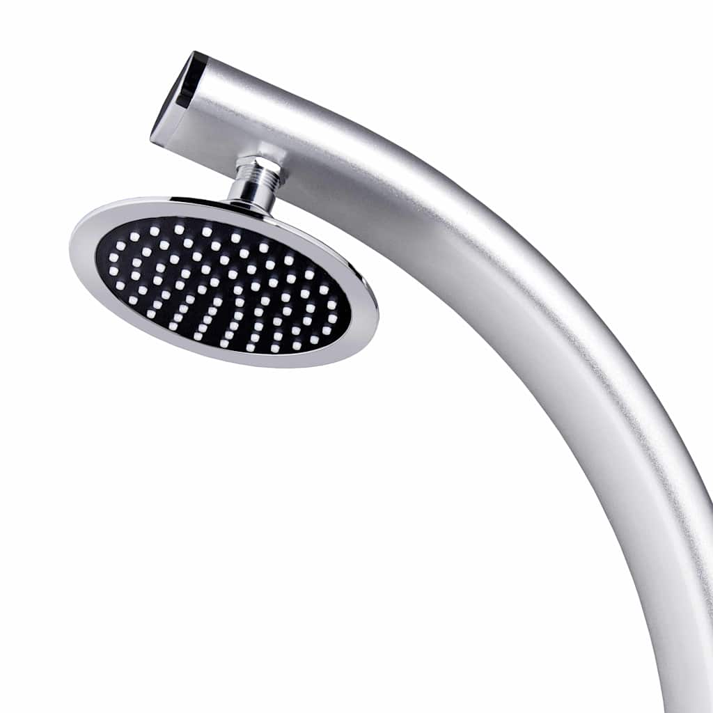 Pool & Spa Accessories Garden Shower Base 220 Cm Aluminium Grey Brown Wpc Brown