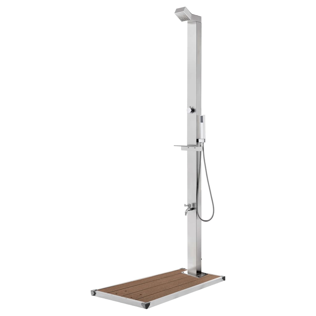 Garden Shower With Base 225 Cm Stainless Steel