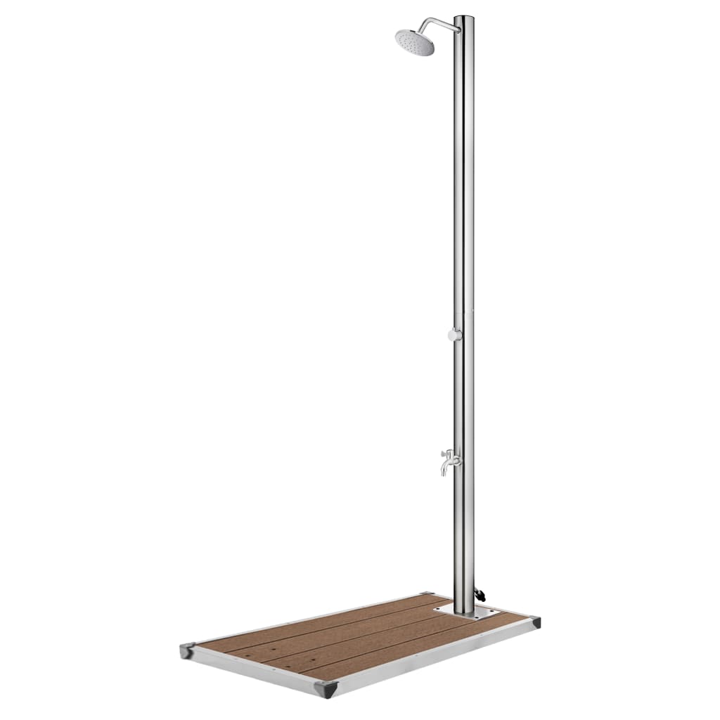 Garden Shower With Base 220 Cm Stainless Steel