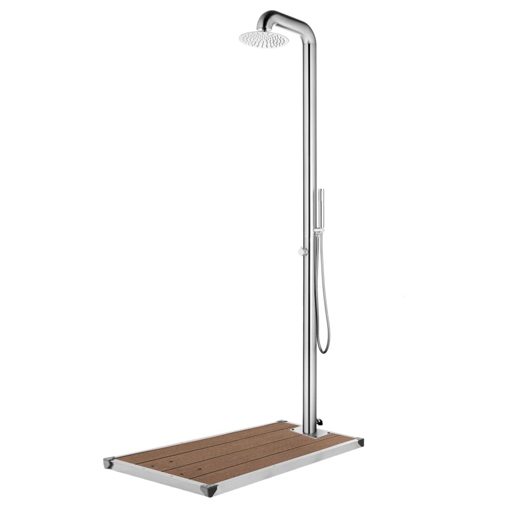 Garden Shower With Base 230 Cm Stainless Steel