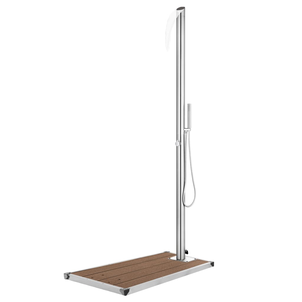 Garden Shower With Base 225 Cm Stainless Steel