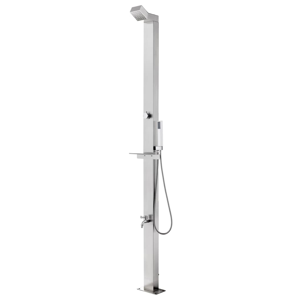 Garden Shower With Base 225 Cm Stainless Steel