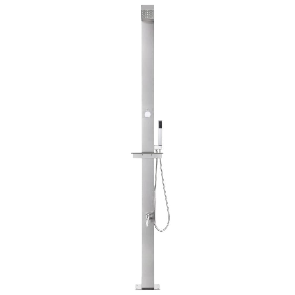 Garden Shower With Base 225 Cm Stainless Steel