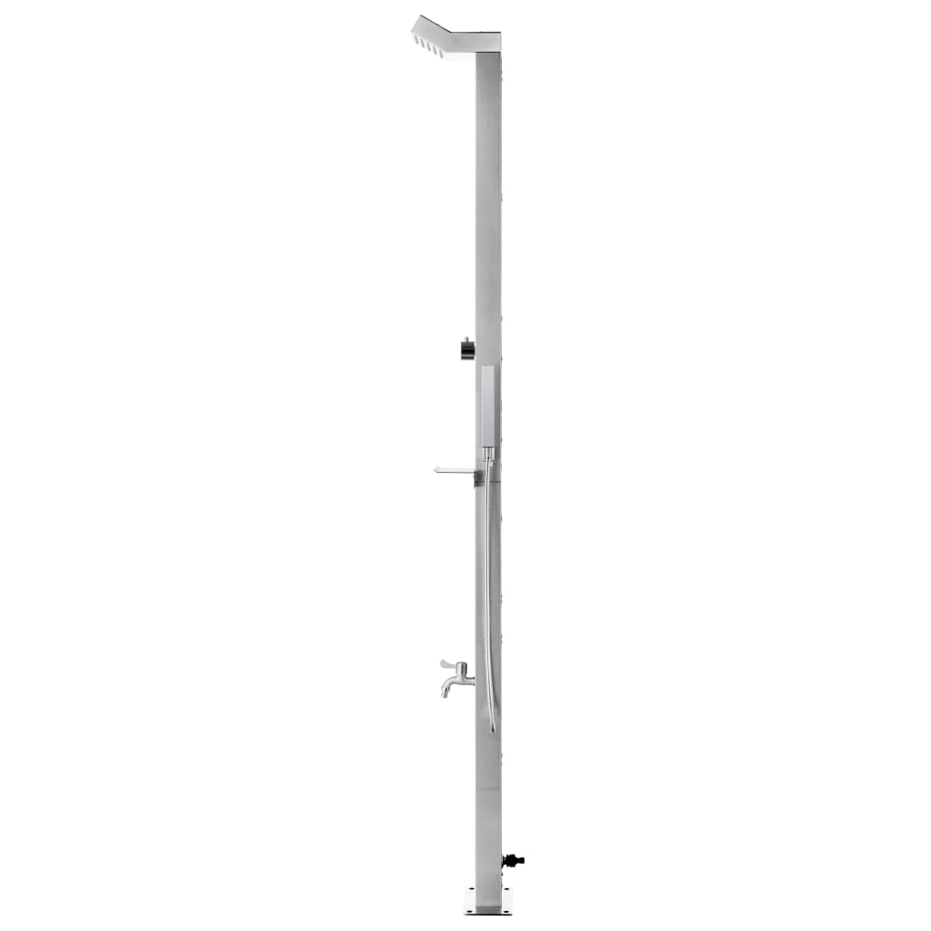 Garden Shower With Base 225 Cm Stainless Steel