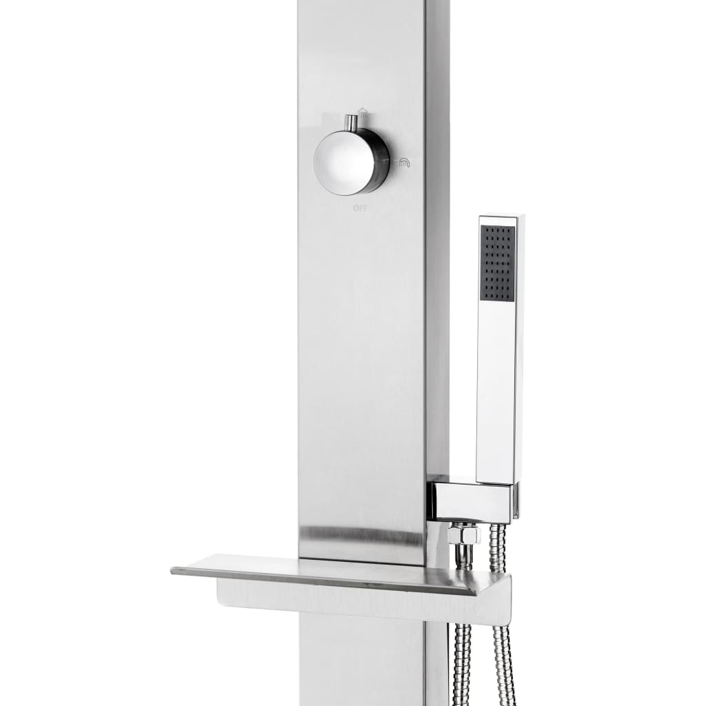 Garden Shower With Base 225 Cm Stainless Steel