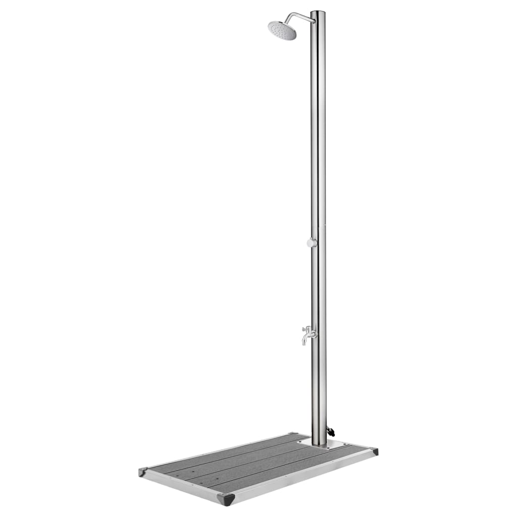 Garden Shower With Base 220 Cm Stainless Steel