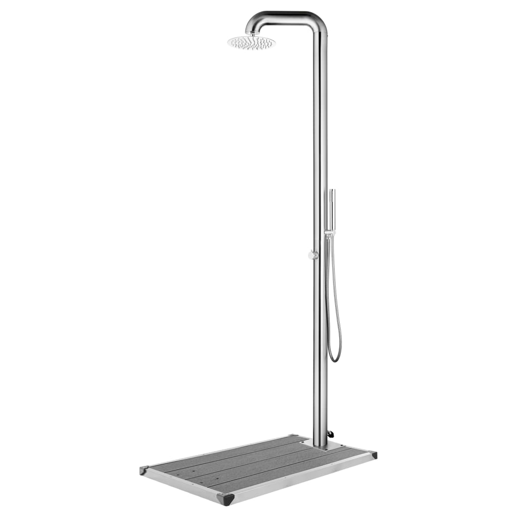 Garden Shower With Base 230 Cm Stainless Steel