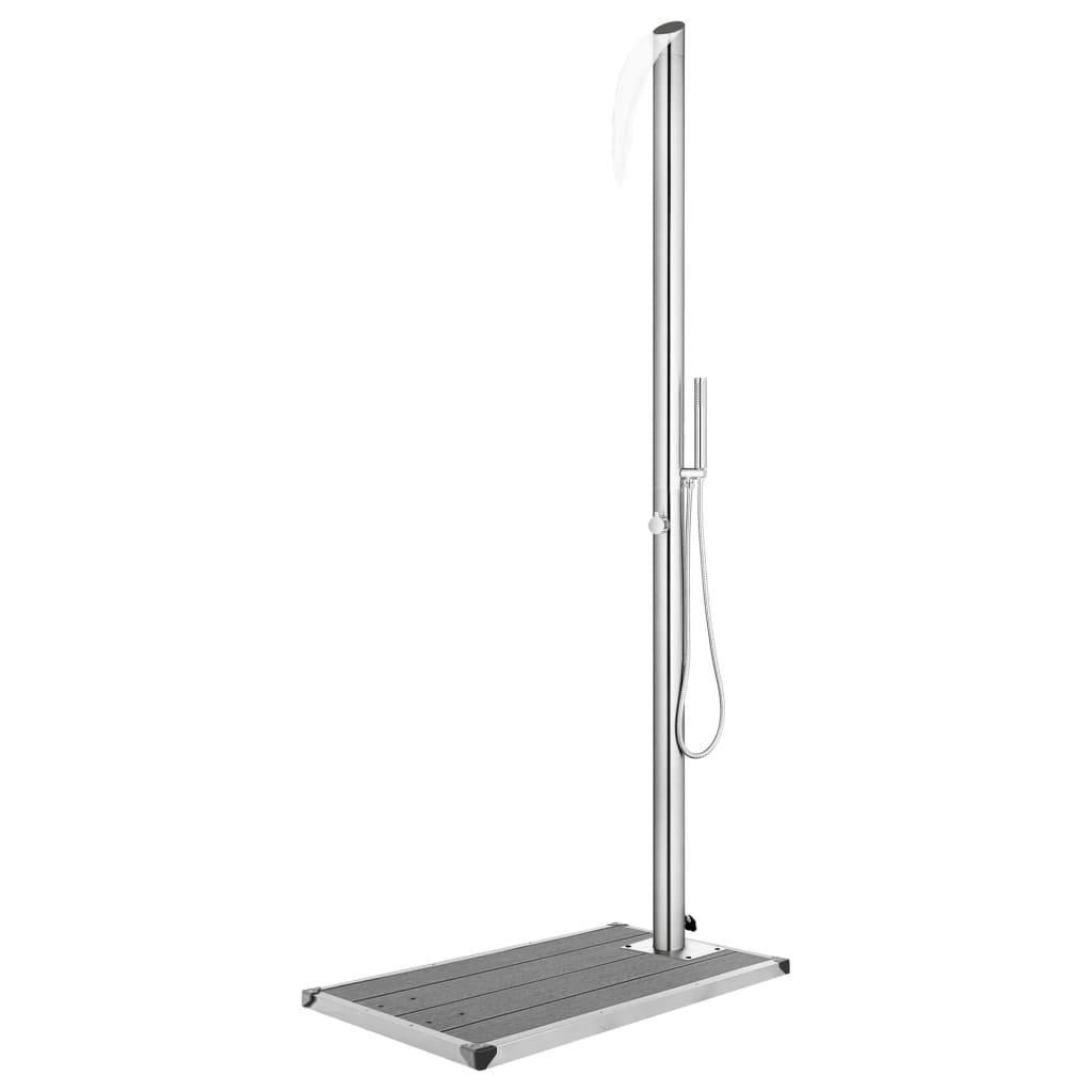 Garden Shower With Base 225 Cm Stainless Steel
