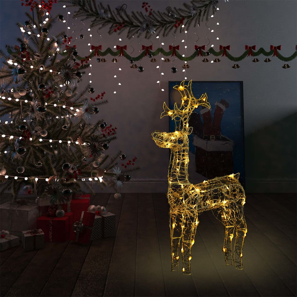 Xxl Acrylic Christmas Reindeers 250 Led 2 Pcs 180 Cm